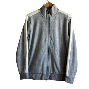 Municipal Gray and White Men's Smal Zip Up Golf Sweatshirt Sweater